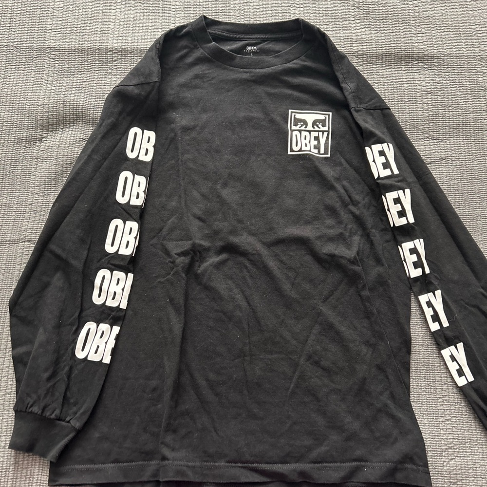 Obey Black Long Sleeve Men's Shirt